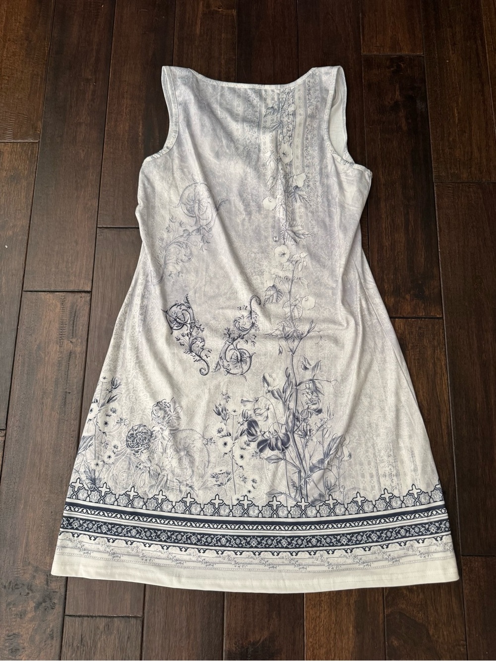 Women’s Sleeveless Dress – White/Blue - XS